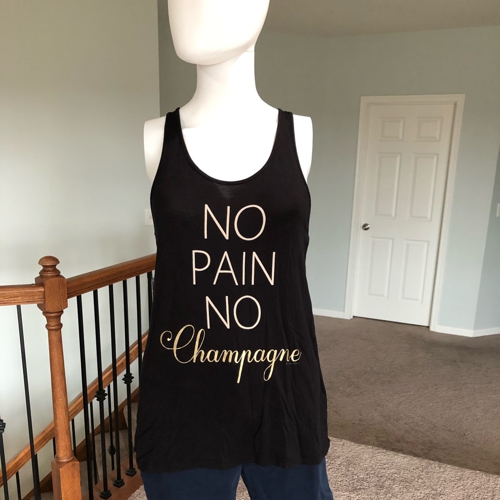 3/$10, 4/$12, 5/$14, 6/$16 🛍 Bear Dance tank top sz S No Pain No Champagne